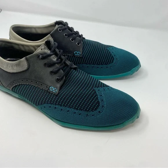 JOHN FLUEVOG Future Orbit Brogue Round Toe WingtipShoes 10 Teal Derby